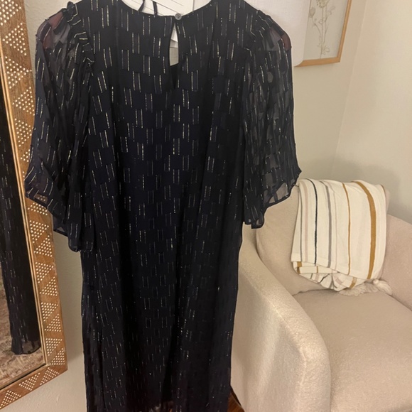 Loft Navy and Gold shift dress - Picture 3 of 4